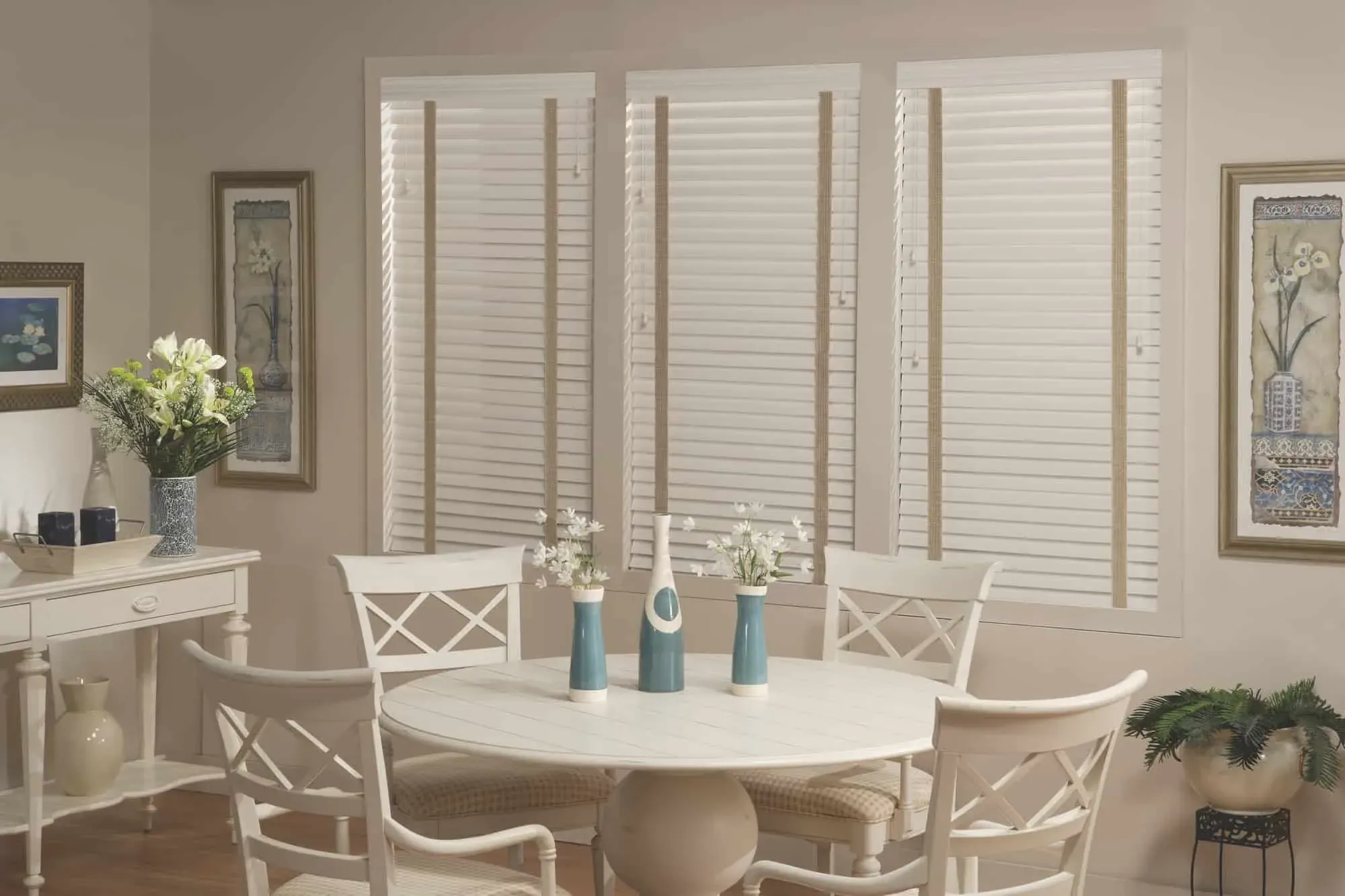 Maxxmar horizontal wood blinds installed in a residential room