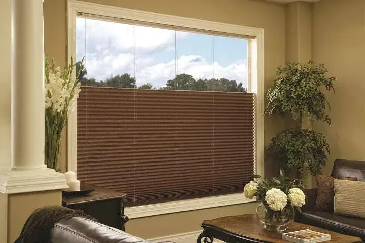 Maxxmar cellular shades in a living room