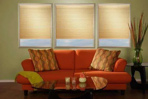 Maxxmar cellular shades in a lounge area