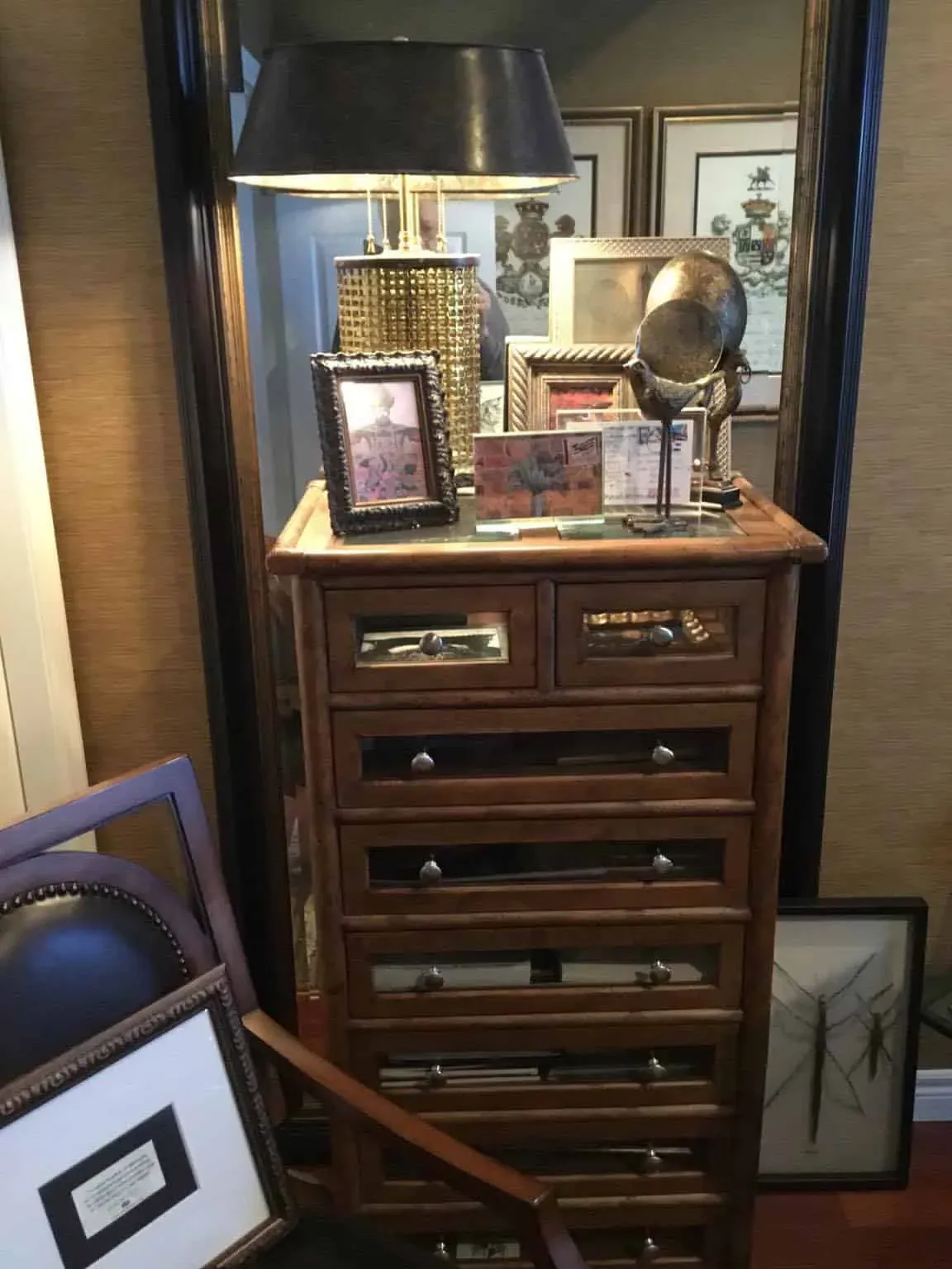 Heritage House - Tall Collector’s Chest with Glass-fronted Drawers